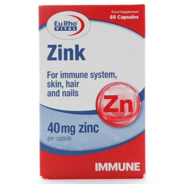 کپسول زینک یوروویتال 40 میلی گرم 60 عددی